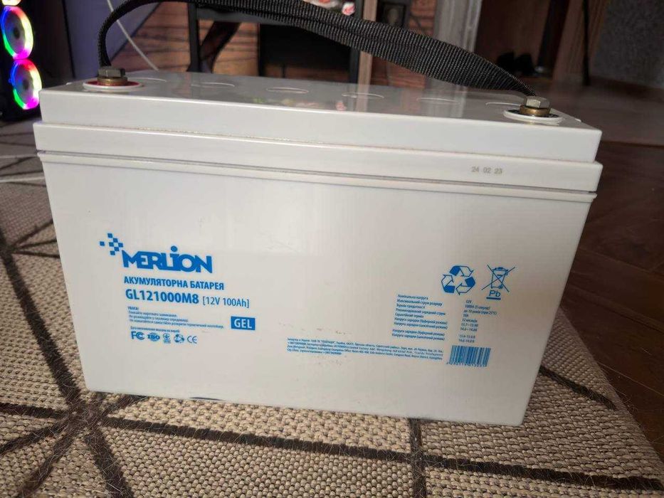 Гелієвий акумулятор Merlion GL121000M8[12V 100Ah] GEL