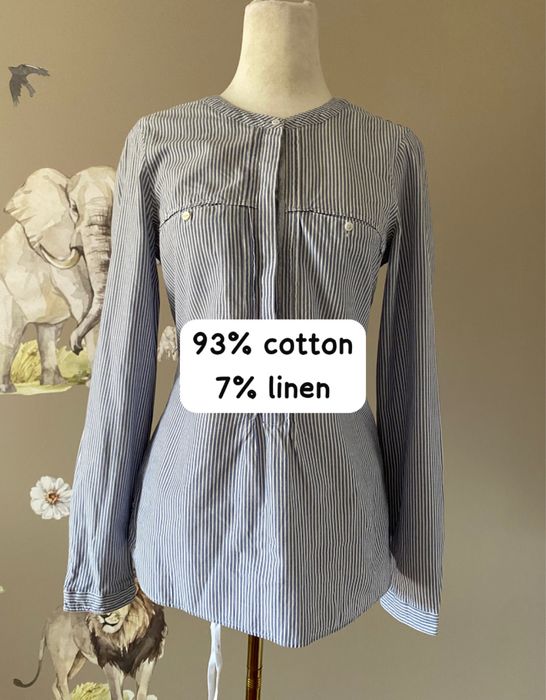 Elegancka nowa koszula bawełniana z lnem Massimo Dutti S/M