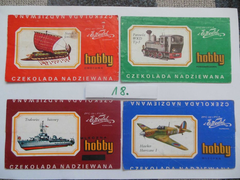 Opakowanie z czekolady Wedel-Hobby z PRL.