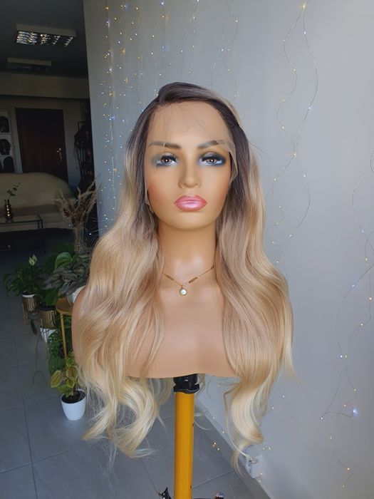 Peruka Sabina premium mix blond 3D ombre fale miana przedziałka