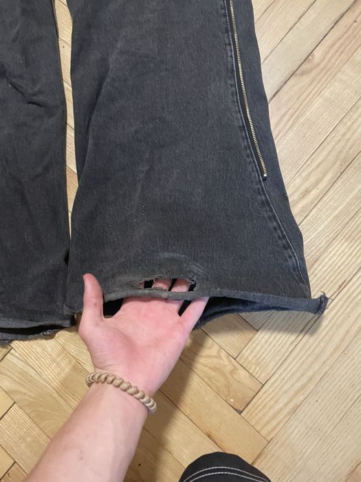zara flared zip jeans