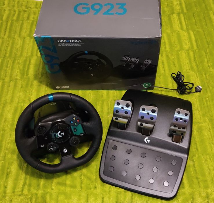 Logitech G923 XBOX  jogo simulação volante pedais playseat simracing