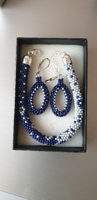 kolczyki i bransoletka z koralików toho