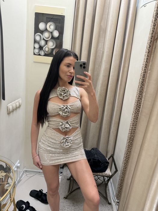 Платье в стразах xs