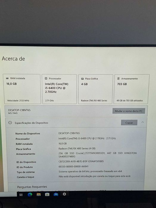 PC Gaming i5 | RX 480 4GB | 16GB RAM | 700GB SSD Duplo