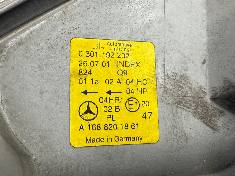 Фара правая  Mercedes W168  A class A1688201861