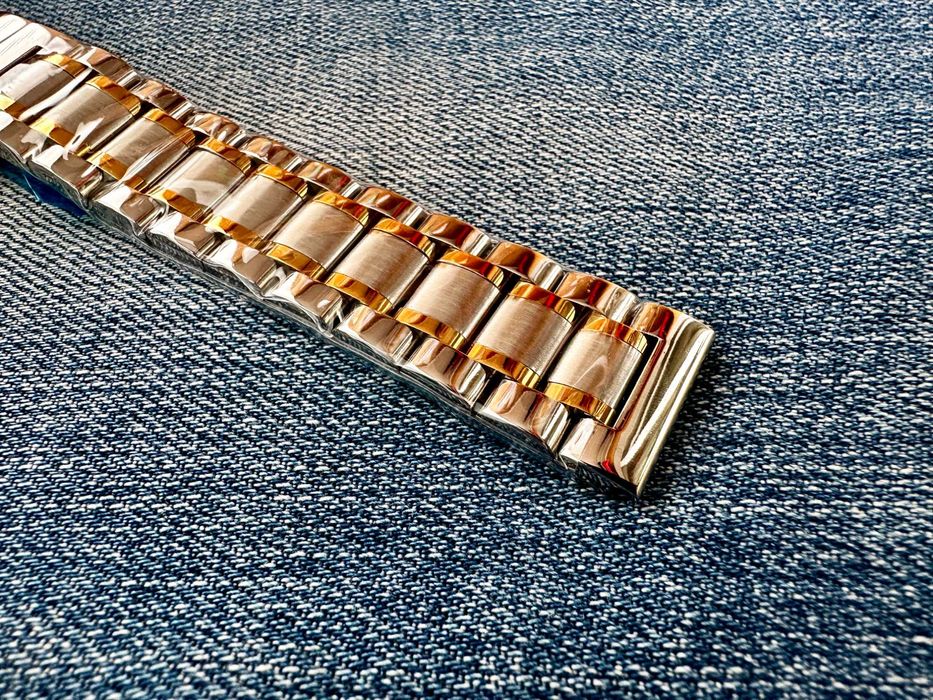 металлический браслет для часов биколор 20 мм