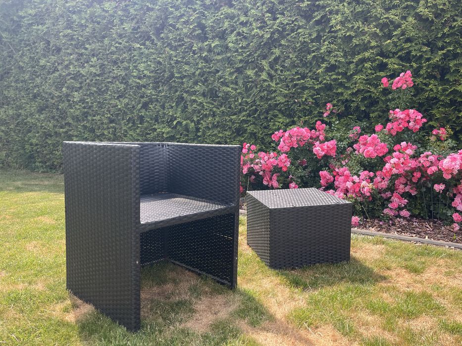 Meble ogrodowe stol z krzeslami techno rattan