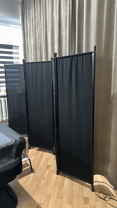 Parawan czarny pokojowy czarna ścianka działowa pokoju dekoracyjny