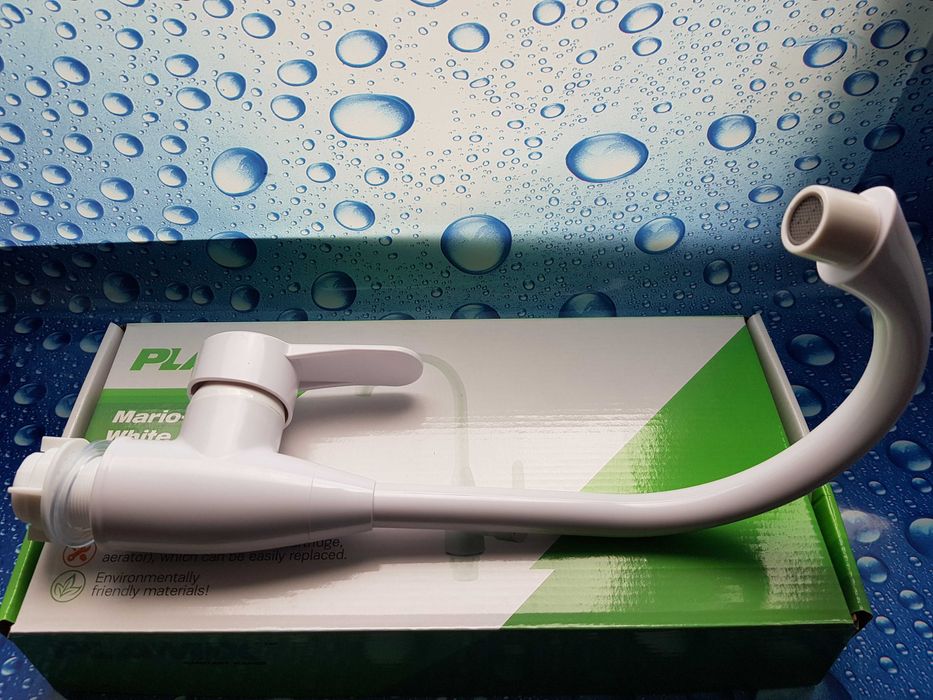 Смеситель змішувач для кухні Plamix Mario 011 White білий або Black