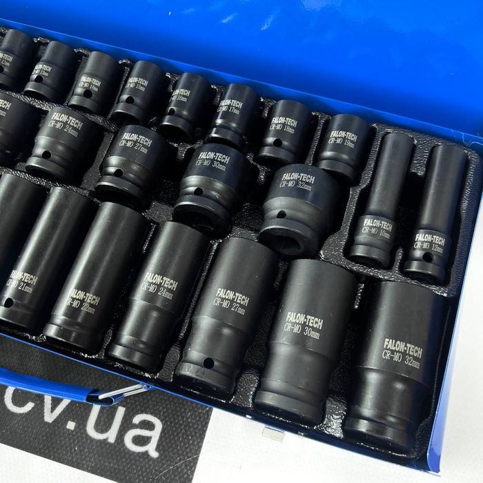 Набір ударних головок низьких та високих 1/2 (8-32мм) FalonTech