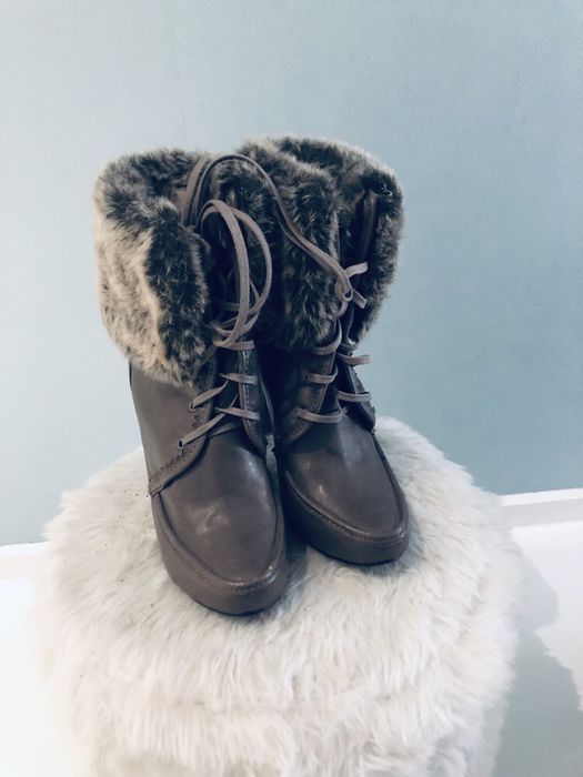 MORGAN buty r. 38 kozaki z futerkiem, na szpilce, botki
