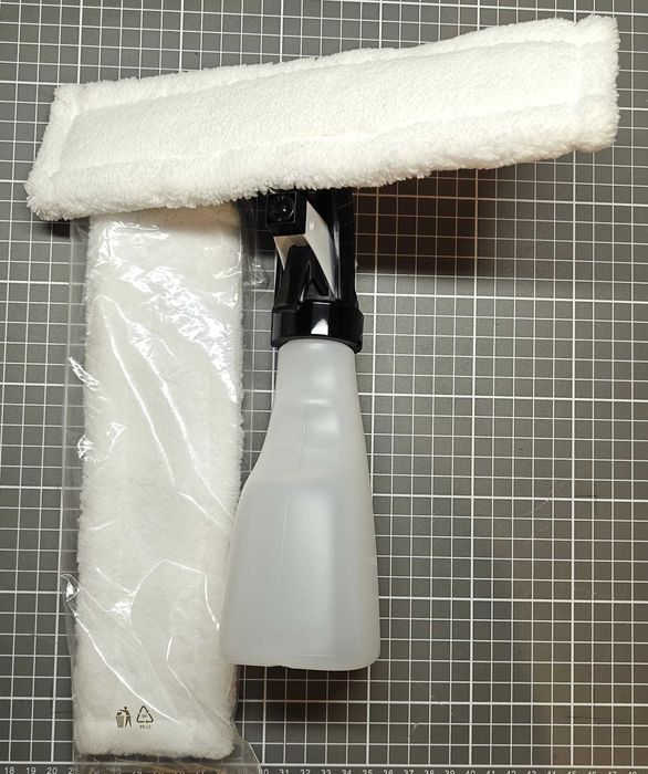 Limpa-vidros com pulverizador e microfibra — novo + recarga extra