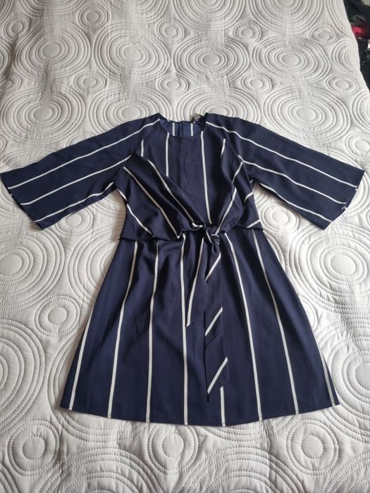 Granatowa sukienka w pasy, AX Paris, rozmiar M / 10