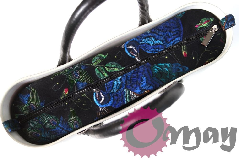 Cudny organizer OBAG MINI elegancki czarny welur pawie velvet OMAY