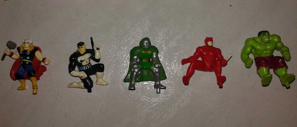 5 Pequenos Super-Heróis e Vilões, muito raros - Anos 80