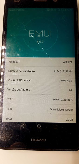 Telemóvel Huawei ale-l21 usado ler discrição..