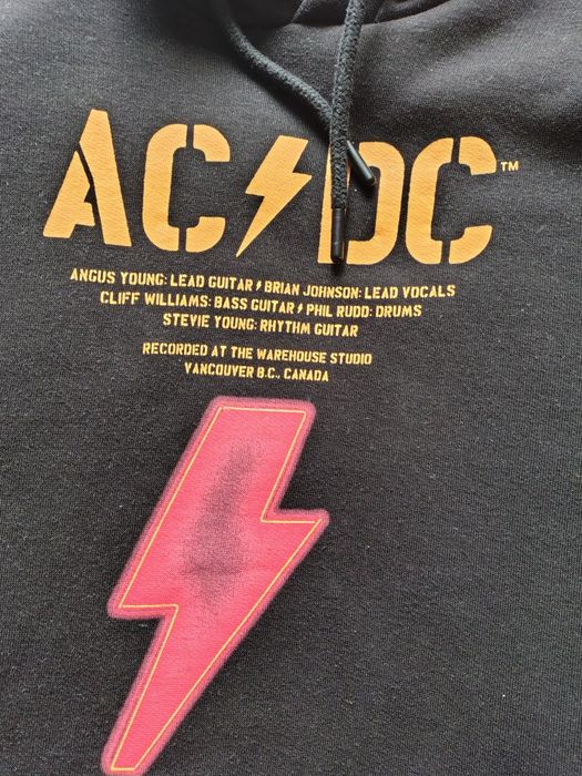 Bluza AC/DC z kapturem czarna XL na polarze