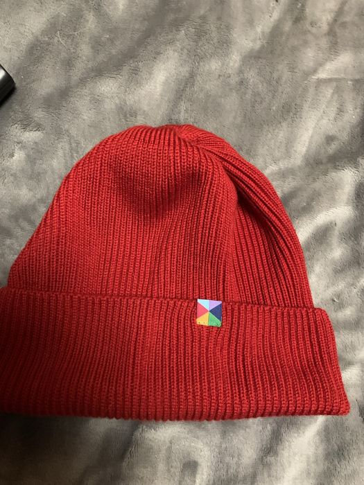 Czerwona Czapka z wełny merino mybadic dla dorosłych my basic