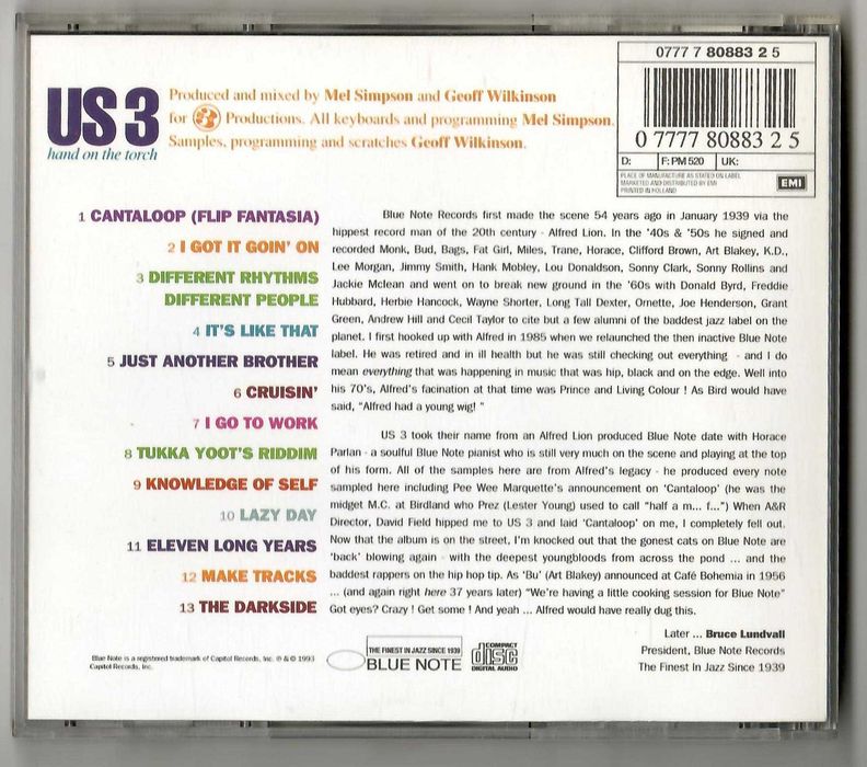 Us3 - Hand On The Torch [CD] [EU]