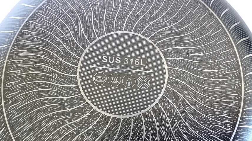 Якісна антипригарна Сковорода 28 см з нержавіючої сталі SUS 316 L