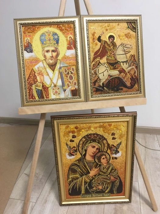 Иконы из янтаря ТАЙНАЯ ВЕЧЕРЯ картины Портрет ікони КАРТИНИ З БУРШТИНУ