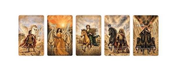 Pack 5 CRYPTO STAMPS HEROIS DA MITOLOGIA - Portugal + 3 paises - 2026