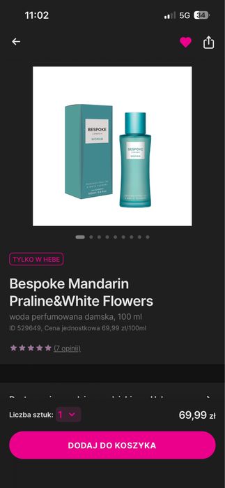 Nowe. Bespoke London Mandarin Praline White Flowers. Zafoliowane