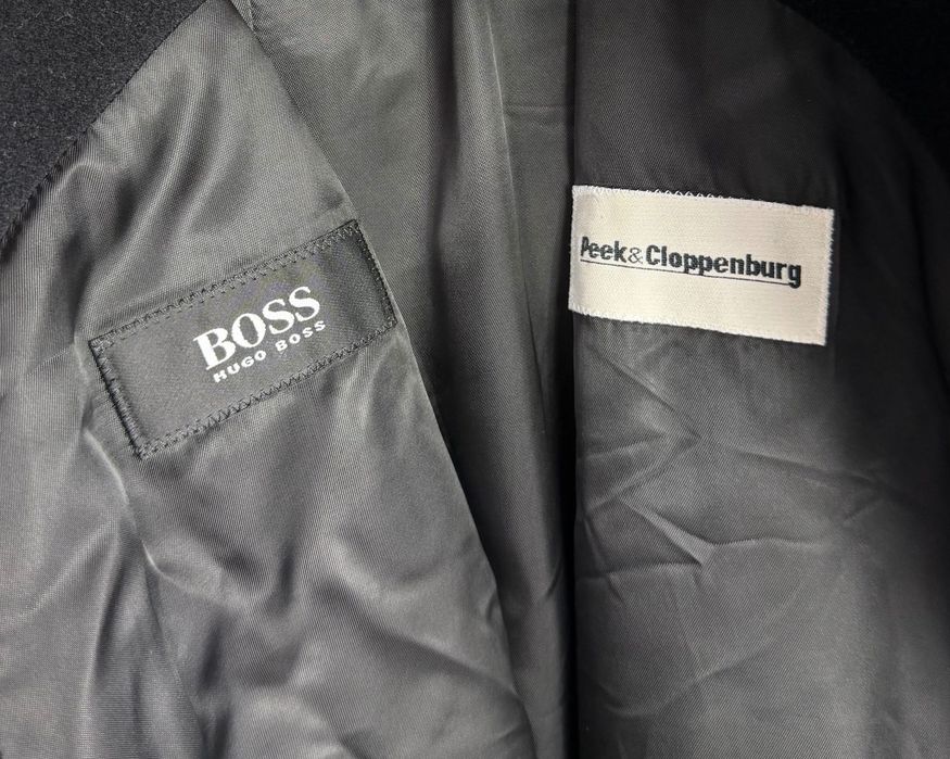 Wełniany Płaszcz Hugo Boss Czarny 452
