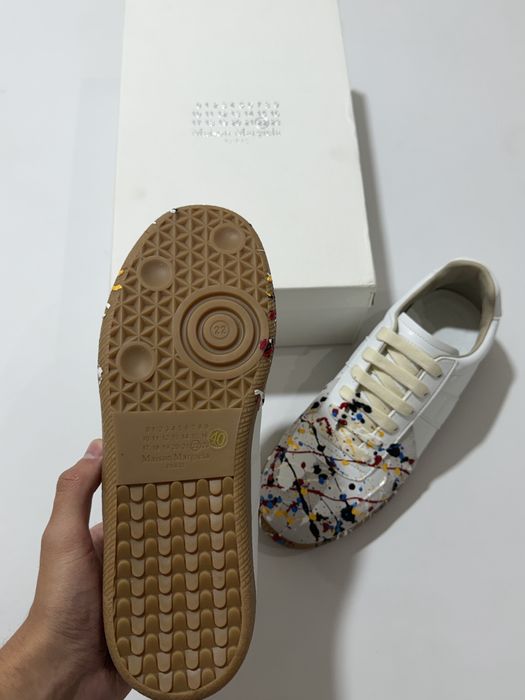 кроссовки Maison Margiela Replica Gats Paint White Sneakers