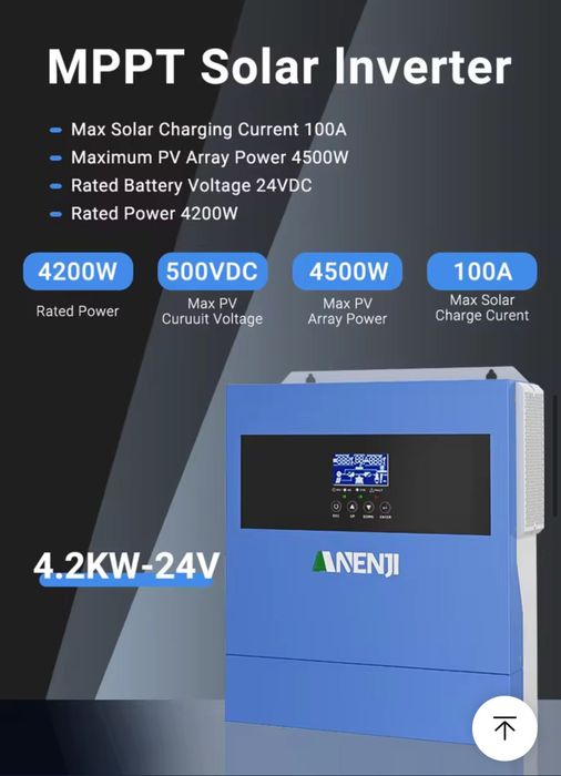 Інвертор ANENJI 4,2 kW 24 В- 220 В Wi-Fi