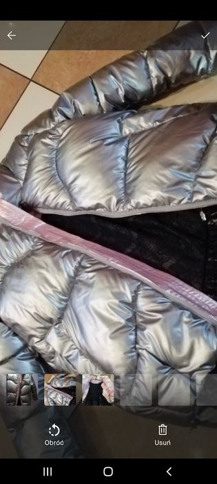 Kurtka srebrna puchowa