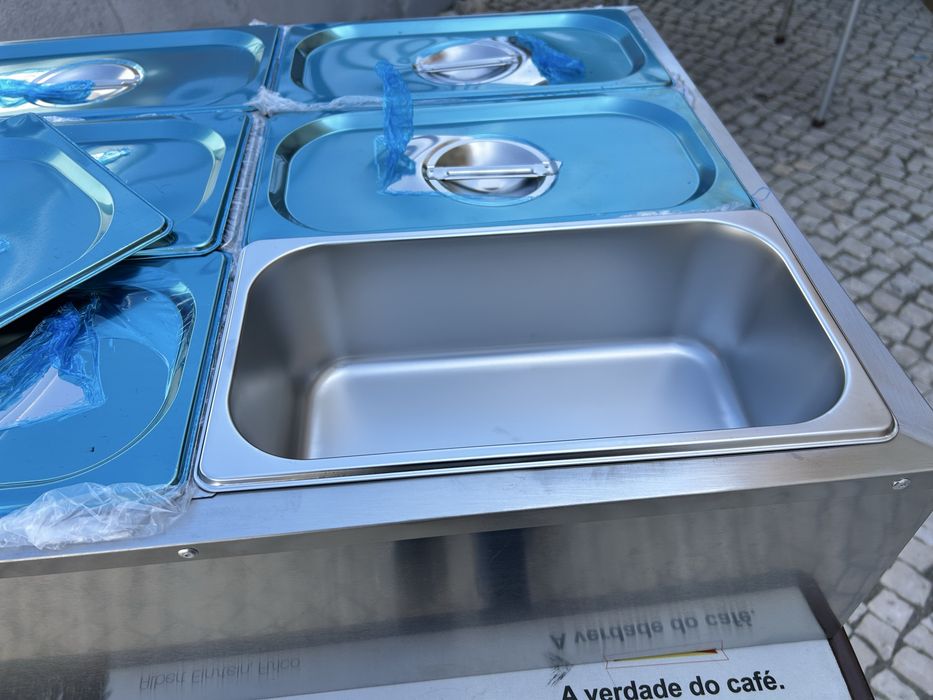 Aquecedor de mesa banho maria 6 cubas