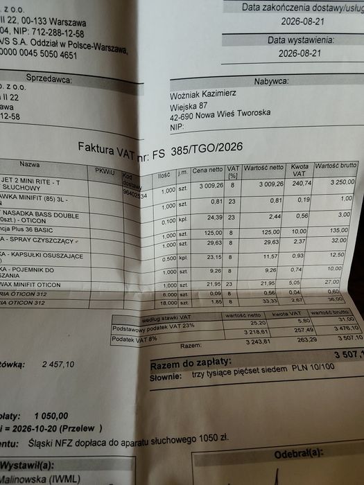 Aparat słuchowy  oticon
