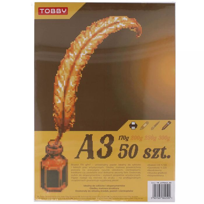 Papier Brystol A3 50 ark.170g. Tobby