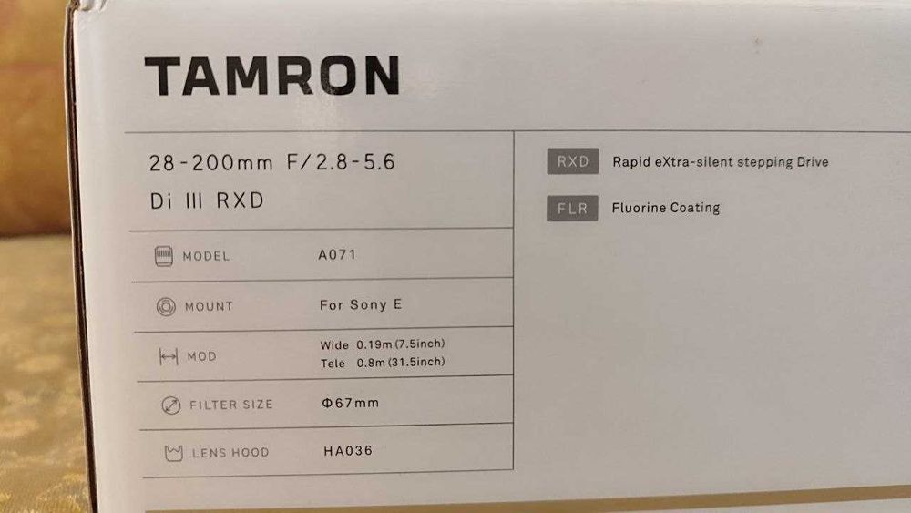 Об'єктив Tamron 28-200mm f/2.8-5.6 Di III RXD (для Sony)