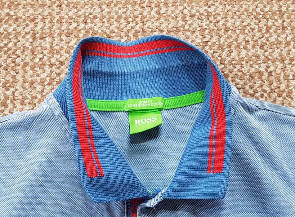HUGO BOSS поло футболка slim fit оригінал S блакитна