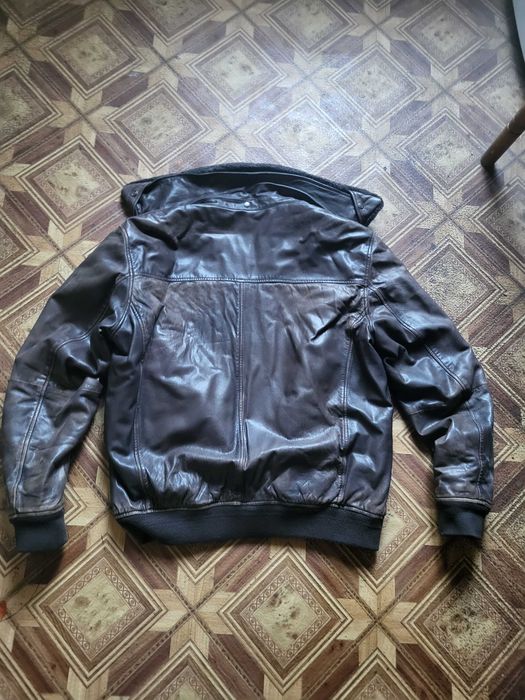 шкіряний бомбер Massimo Dutti гарний L-XL наппа овеча шкіра пілот авіатор