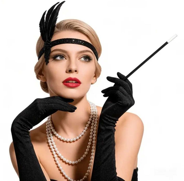 4w1 akcesoria RETRO GATSBY FLAPPER lata 20. przebranie