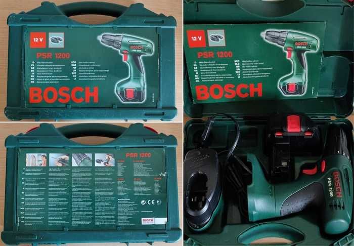 Б/у аккум.дрель Bosch PSR 1200 в кейсе/полный комплект-отлич.состояние