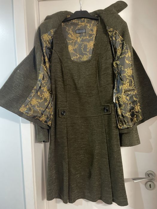 Vestido verde e preto com casaco igual Lanidor Black Label