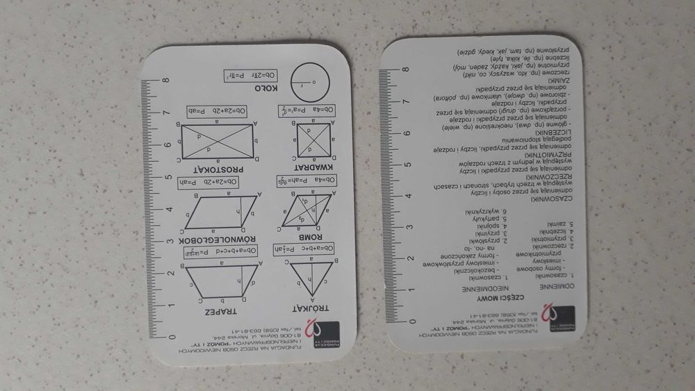 Ściągi kieszonkowe geometria, części mowy