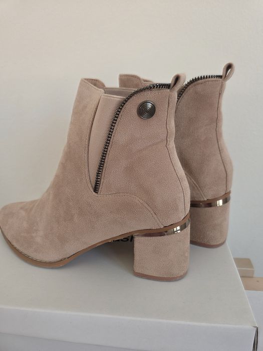 Botas Camurça Bege/Rosa nr 39