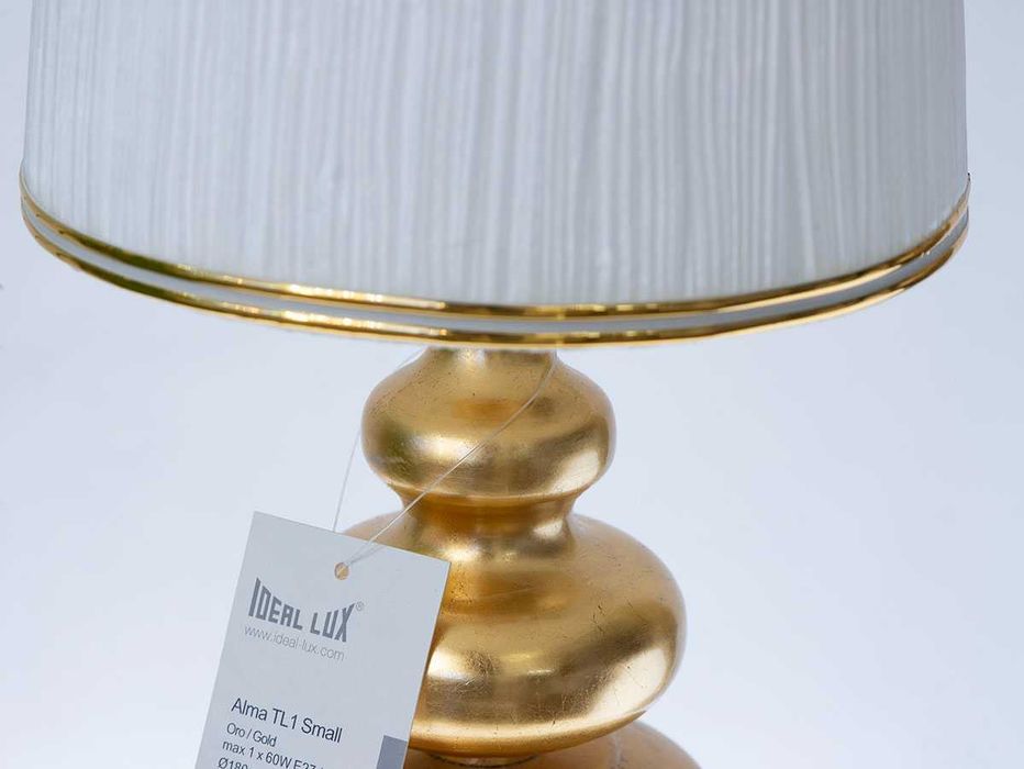 ALMA TL1 Ideal Lux Lampa stołowa złota z abażurem