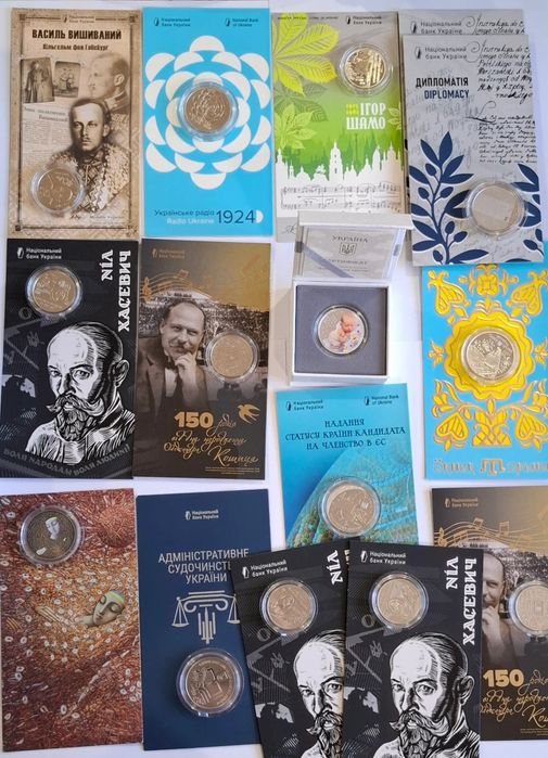 Роллы Юбилейных монет. Разные монеты и купюры. Цена  за 1 ролл