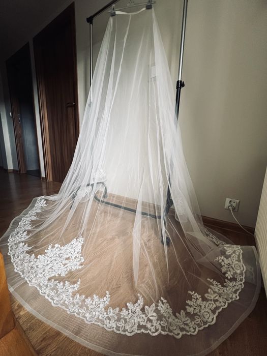 Długa spódnica do sukni ślubnej katedralna ivory