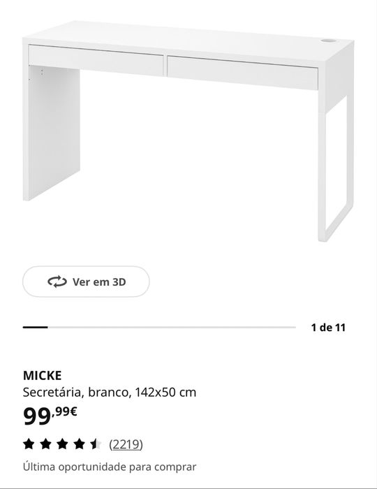 Secretária MICKE – IKEA (Excelente estado)