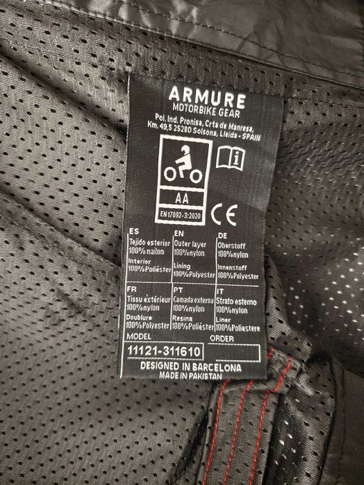 Casaco mota ARMURE Ubarna AA Black - Tamanho S