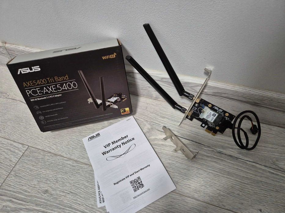 ASUS PCE-AXE5400 > якісний PCI-e адаптер Wi-Fi 6E i Bluetooth 5.2