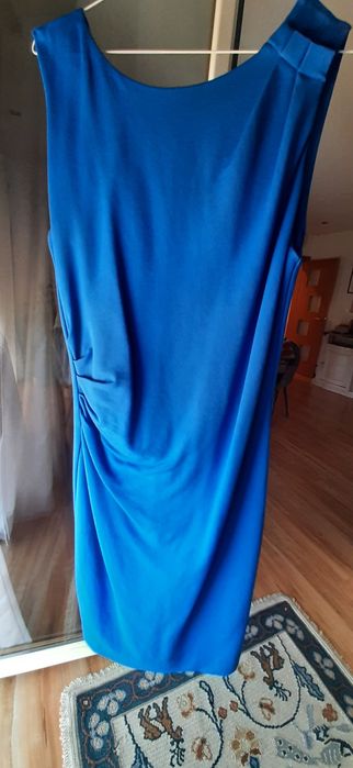 Vestido azul formal ou cerimónia Mango